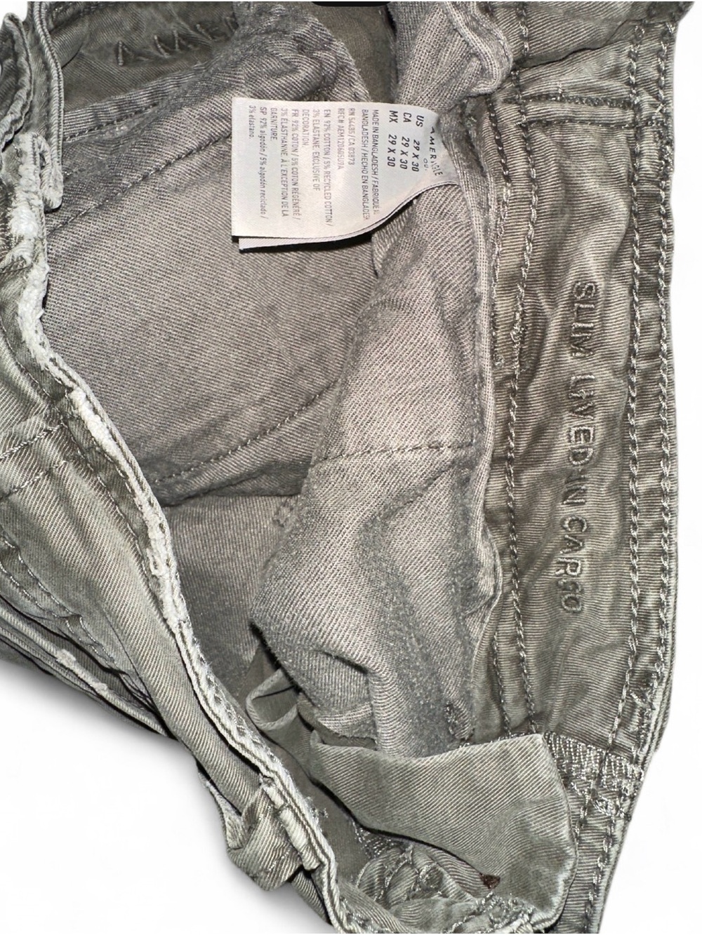 American Eagle Outfitters Men's Cargo Pants in Olive - Picture 6 of 7